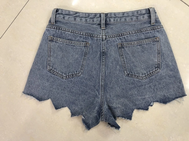 Women Shorts MID-Blue Denim of Non-Stretch Quality