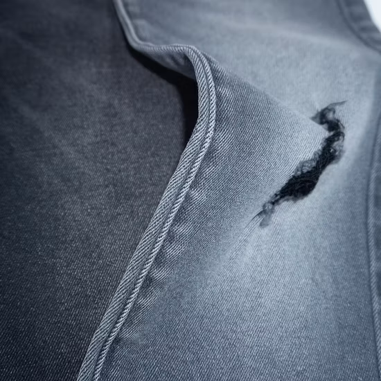 Zz1252 Tissu écologique de denim vert de spandex de coton de polyester de Repreve
