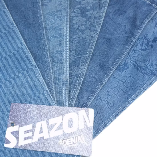 Tissu en denim imprimé Tissu en denim élastique Tissu de jeans imprimé personnalisé